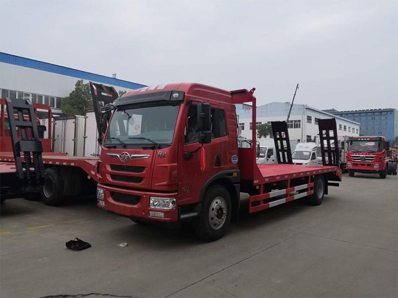 國六解放龍V單橋平板運輸車(chē)